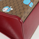 GUCCI Micro GG Supreme Doraemon Hand Bag PVC 2way Brown Gold 653952 Auth 131782A-17