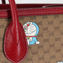 GUCCI Micro GG Supreme Doraemon Hand Bag PVC 2way Brown Gold 653952 Auth 131782A-16