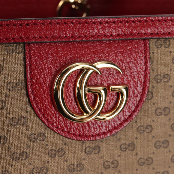 GUCCI Micro GG Supreme Doraemon Hand Bag PVC 2way Brown Gold 653952 Auth 131782A