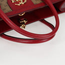 GUCCI Micro GG Supreme Doraemon Hand Bag PVC 2way Brown Gold 653952 Auth 131782A-7