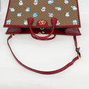 GUCCI Micro GG Supreme Doraemon Hand Bag PVC 2way Brown Gold 653952 Auth 131782A-9