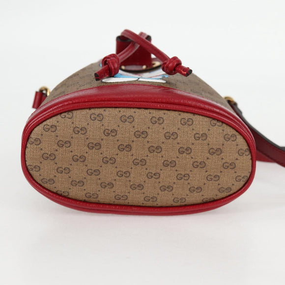 GUCCI Micro GG Supreme Doraemon Collaboration Bag PVC Beige 647801 Auth 131783M