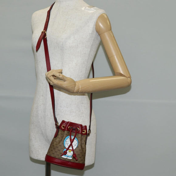 GUCCI Micro GG Supreme Doraemon Collaboration Bag PVC Beige 647801 Auth 131783M