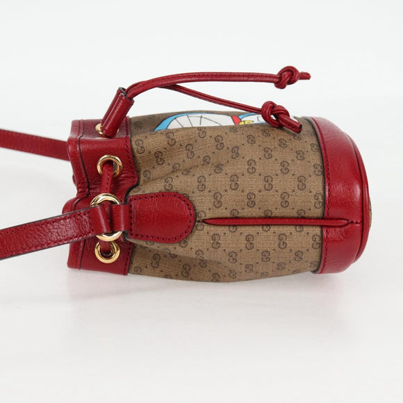 GUCCI Micro GG Supreme Doraemon Collaboration Bag PVC Beige 647801 Auth 131783M