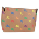 BURBERRY Clutch Bag Leather Brown Gold Auth 131784M-1