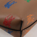 BURBERRY Clutch Bag Leather Brown Gold Auth 131784M-15