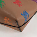 BURBERRY Clutch Bag Leather Brown Gold Auth 131784M-16