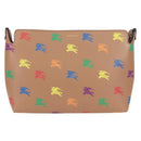 BURBERRY Clutch Bag Leather Brown Gold Auth 131784M-13