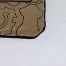 Salvatore Ferragamo Gancini Shoulder Bag Leather Beige Gold Auth 131785-16