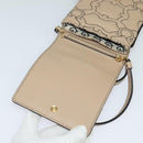 Salvatore Ferragamo Gancini Shoulder Bag Leather Beige Gold Auth 131785-10