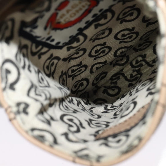 Salvatore Ferragamo Gancini Shoulder Bag Leather Beige Gold Auth 131785