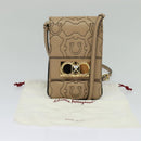 Salvatore Ferragamo Gancini Shoulder Bag Leather Beige Gold Auth 131785-22