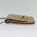 Salvatore Ferragamo Gancini Shoulder Bag Leather Beige Gold Auth 131785-3