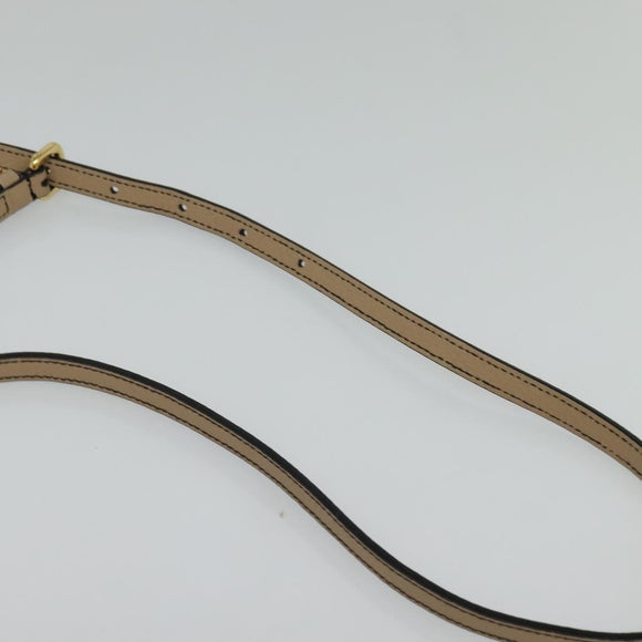 Salvatore Ferragamo Gancini Shoulder Bag Leather Beige Gold Auth 131785