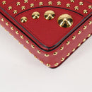 PRADA Shoulder Bag Safiano leather Red Gold Auth 131786M-9