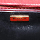 PRADA Shoulder Bag Safiano leather Red Gold Auth 131786M-18