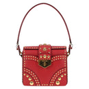 PRADA Shoulder Bag Safiano leather Red Gold Auth 131786M-13