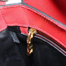 PRADA Shoulder Bag Safiano leather Red Gold Auth 131786M-21