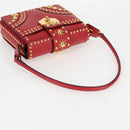 PRADA Shoulder Bag Safiano leather Red Gold Auth 131786M-7