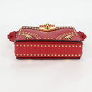 PRADA Shoulder Bag Safiano leather Red Gold Auth 131786M-5