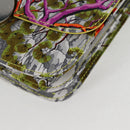 HERMES Shoulder Bag Satin Yellow Silver Auth 131787SM-13