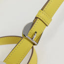 HERMES Shoulder Bag Satin Yellow Silver Auth 131787SM-16