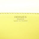 HERMES Shoulder Bag Satin Yellow Silver Auth 131787SM-20