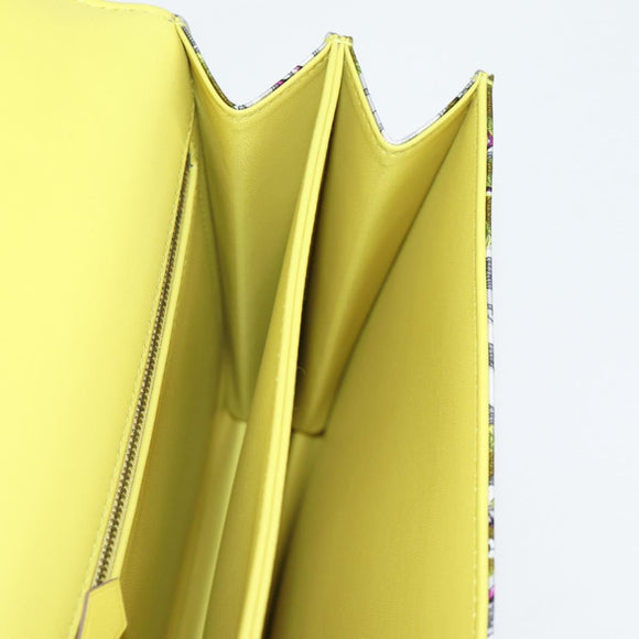 HERMES Shoulder Bag Satin Yellow Silver Auth 131787SM