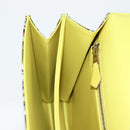 HERMES Shoulder Bag Satin Yellow Silver Auth 131787SM-23