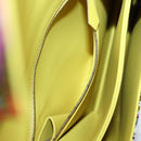 HERMES Shoulder Bag Satin Yellow Silver Auth 131787SM-24