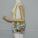 HERMES Shoulder Bag Satin Yellow Silver Auth 131787SM-26