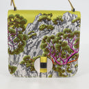 HERMES Shoulder Bag Satin Yellow Silver Auth 131787SM-3
