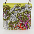 HERMES Shoulder Bag Satin Yellow Silver Auth 131787SM-5