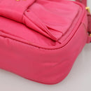 PRADA Pouch Nylon Pink Gold Auth 131790-9