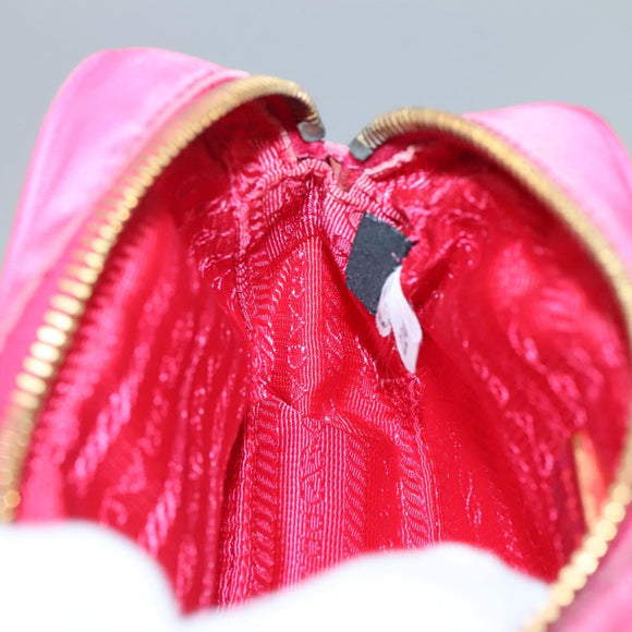 PRADA Pouch Nylon Pink Gold Auth 131790