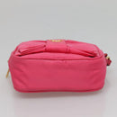 PRADA Pouch Nylon Pink Gold Auth 131790-5