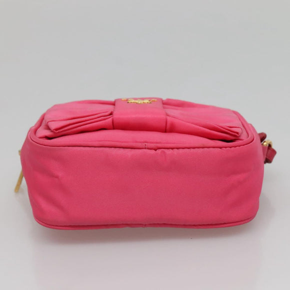 PRADA Pouch Nylon Pink Gold Auth 131790