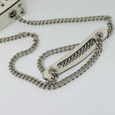 FENDI Chain Shoulder Bag Leather 2way White Silver Auth 131794-7