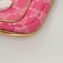 CELINE Paris Macadam Canvas Body Bag Denim Pink Gold Auth 131795-14