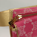 CELINE Paris Macadam Canvas Body Bag Denim Pink Gold Auth 131795-10