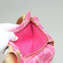 CELINE Paris Macadam Canvas Body Bag Denim Pink Gold Auth 131795-17
