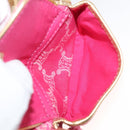 CELINE Paris Macadam Canvas Body Bag Denim Pink Gold Auth 131795-19
