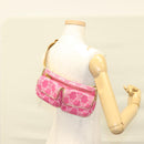 CELINE Paris Macadam Canvas Body Bag Denim Pink Gold Auth 131795-20
