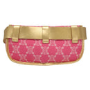 CELINE Paris Macadam Canvas Body Bag Denim Pink Gold Auth 131795-2