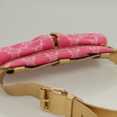 CELINE Paris Macadam Canvas Body Bag Denim Pink Gold Auth 131795-6