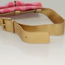 CELINE Paris Macadam Canvas Body Bag Denim Pink Gold Auth 131795-7
