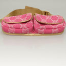CELINE Paris Macadam Canvas Body Bag Denim Pink Gold Auth 131795-5