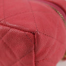 CHANEL Matelasse Chain Shoulder Bag Caviar Skin 2way Pink Gold CC Auth 131801M-16