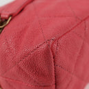 CHANEL Matelasse Chain Shoulder Bag Caviar Skin 2way Pink Gold CC Auth 131801M-17