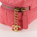 CHANEL Matelasse Chain Shoulder Bag Caviar Skin 2way Pink Gold CC Auth 131801M-10